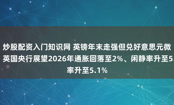 炒股配资入门知识网 英镑年末走强但兑好意思元微跌，英国央行展望2026年通胀回落至2%、闲静率升至5.1%